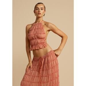 Arcina Ori Juliette Halter Top - S Peach